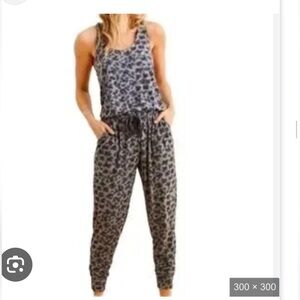 Aerie Gray and Black Jumpsuit with Relaxed Fit